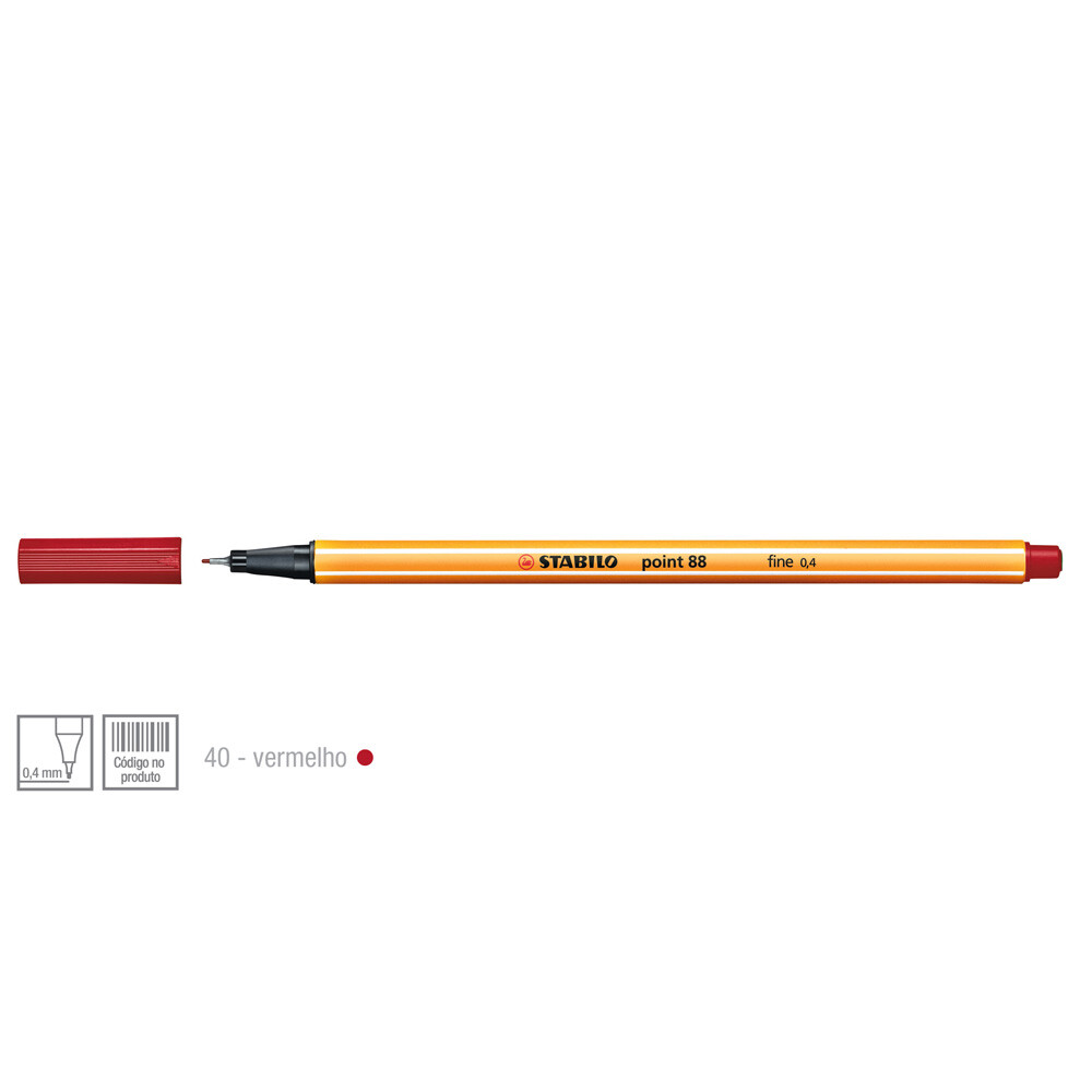 Caneta Stabilo Point 88/40 - Vermelho Caneta Stabilo Point 88/40 - Vermelho