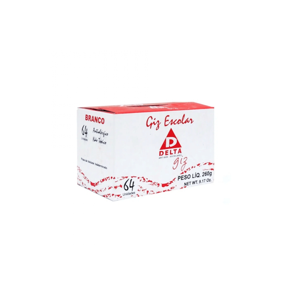 Giz Escolar Branco - Com 64 Unidades Giz Escolar Branco - Com 64 Unidades