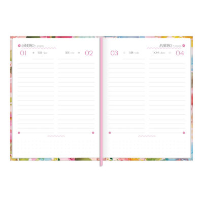 Agenda Costurada M4 Feminina 2026 – Estampas Sortidas