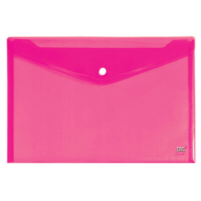 Envelope Plástico Com Botão 332x237mm - Rosa Envelope Plástico Com Botão 332x237mm - Rosa