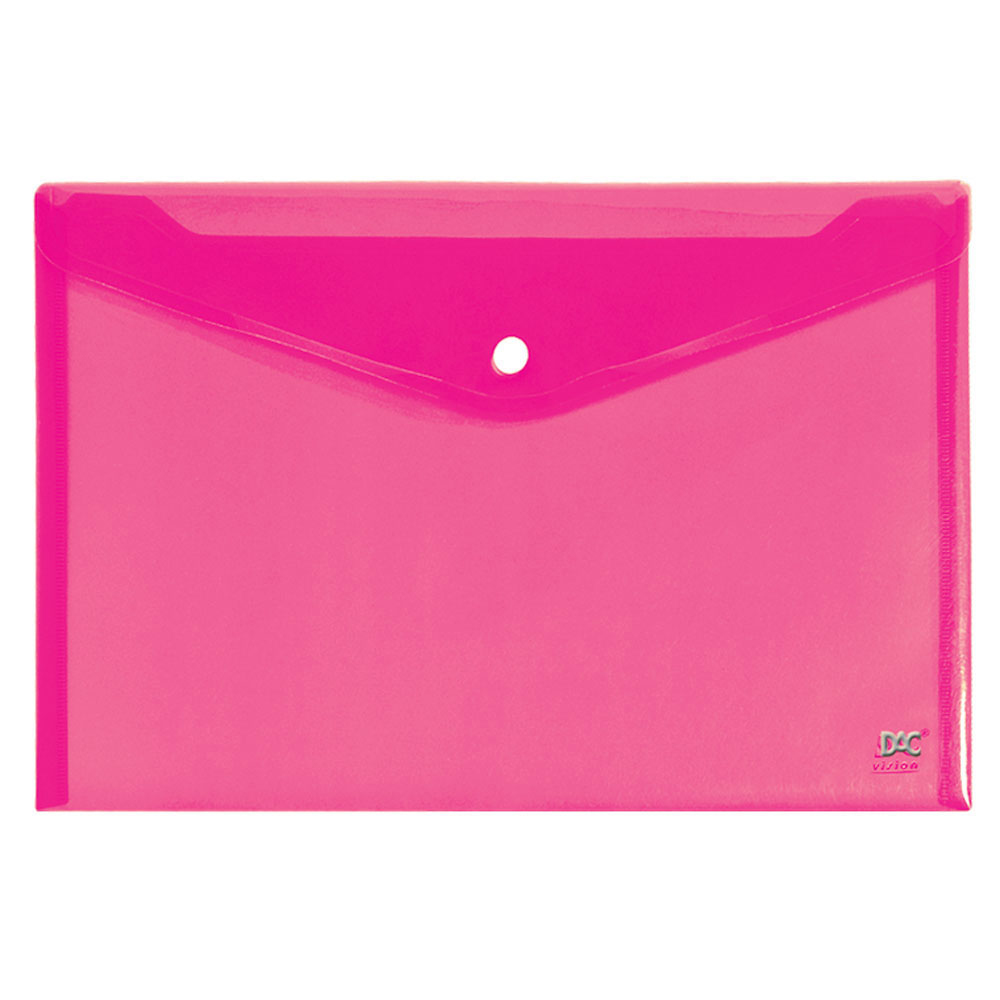 Envelope Plástico Com Botão 332x237mm - Rosa Envelope Plástico Com Botão 332x237mm - Rosa