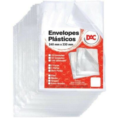 PlÁstico Sem Furos OfÍcio Com 25 Folhas MÉdio - Transparente