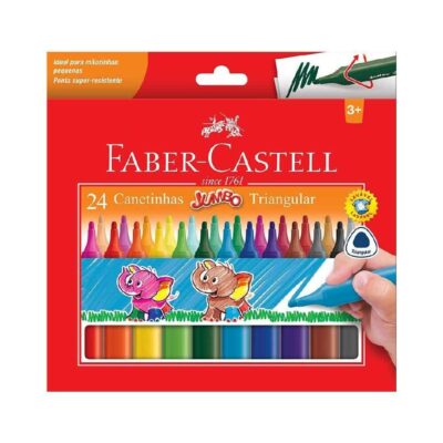 Caneta HidrogrÁfica Jumbo Triangular - Com 24 Cores Caneta HidrogrÁfica Jumbo Triangular - Com 24 Cores