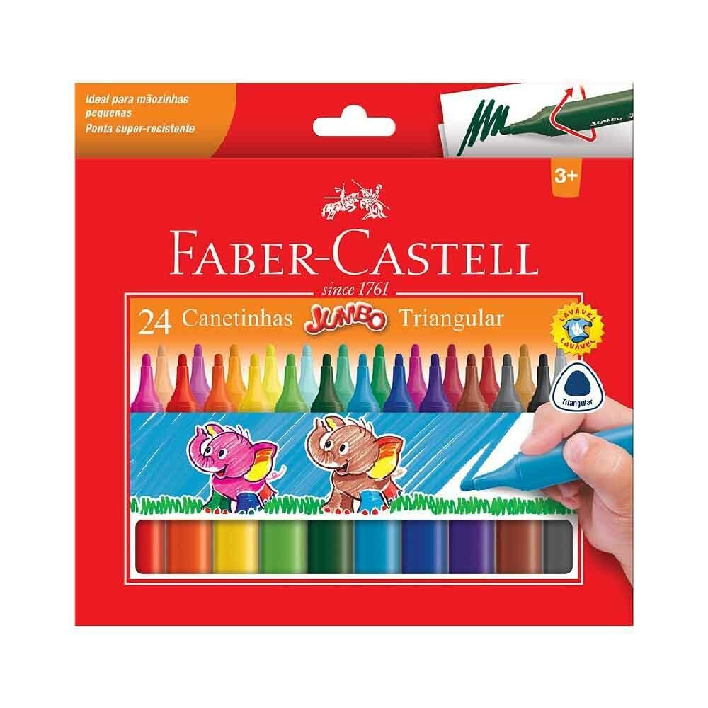 Caneta HidrogrÁfica Jumbo Triangular - Com 24 Cores Caneta HidrogrÁfica Jumbo Triangular - Com 24 Cores