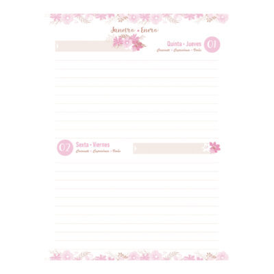 Agenda Costurada Mulher Anual 2026 – Estampas Sortidas