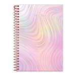 Caderno 1/4 Pequeno Espiral Capa Dura 80 Folhas Blush - Estampas Sortidas