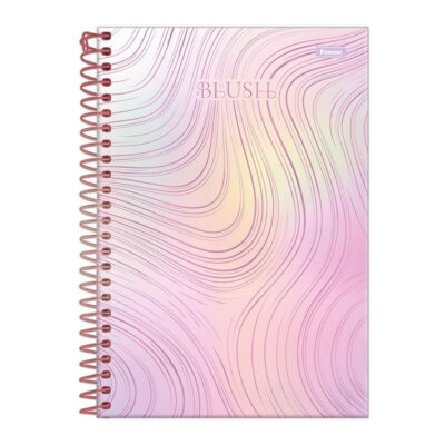 Caderno 1/4 Pequeno Espiral Capa Dura 80 Folhas Blush - Estampas Sortidas