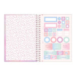 Caderno 1/4 Pequeno Espiral Capa Dura 80 Folhas Blush - Estampas Sortidas