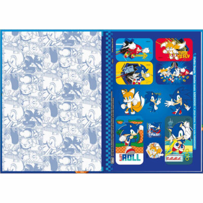 Caderno 1/4 Pequeno Brochura Costurado Sem Mola 48 Folhas Sonic – Estampas Sortidas