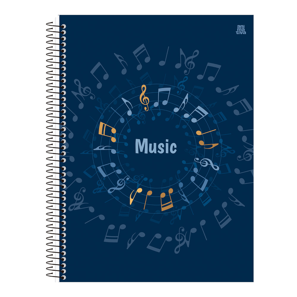 Caderno Espiral Universitário Grande Capa Dura 80 Folhas Música - Estampas Sortidas Caderno Espiral Universitário Grande Capa Dura 80 Folhas Música - Estampas Sortidas