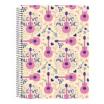 Caderno Espiral Universitário Grande Capa Dura 80 Folhas Música - Estampas Sortidas Caderno Espiral Universitário Grande Capa Dura 80 Folhas Música - Estampas Sortidas