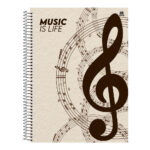 Caderno Espiral Universitário Grande Capa Dura 80 Folhas Música - Estampas Sortidas Caderno Espiral Universitário Grande Capa Dura 80 Folhas Música - Estampas Sortidas