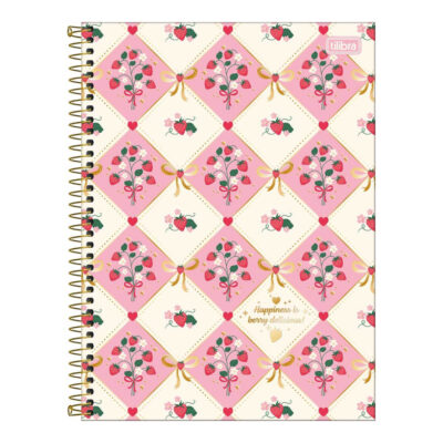 Caderno Espiral Universitário Grande Capa Dura 80 Folhas Connect Be Berry - Estampas Sortidas