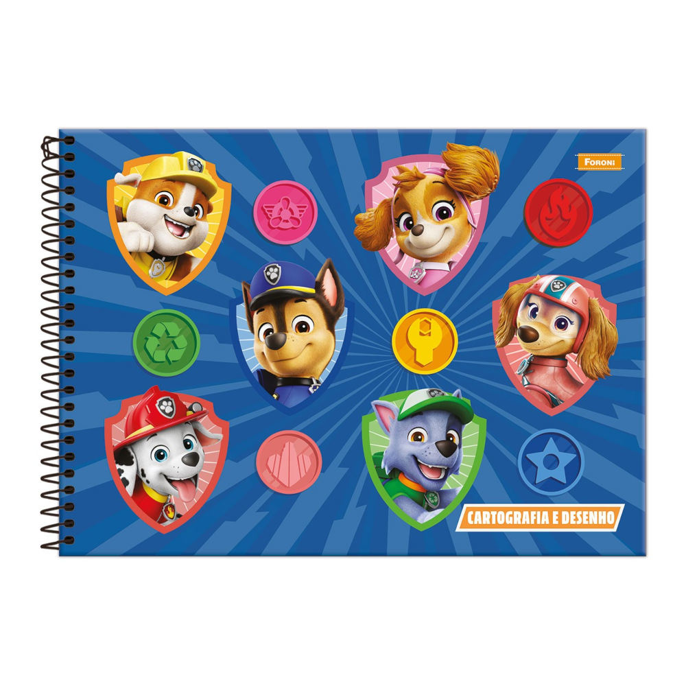 Caderno De Desenho/Cartografia Espiral 80 Folhas Patrulha Canina - Estampas Sortidas Caderno De Desenho/Cartografia Espiral 80 Folhas Patrulha Canina - Estampas Sortidas