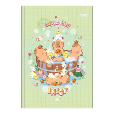 Caderno 1/4 Pequeno Brochura Costurado Sem Mola Capa Dura 80 Folhas Capyclub - Estampas Sortidas