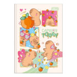 Caderno 1/4 Pequeno Brochura Costurado Sem Mola Capa Dura 80 Folhas Capyclub - Estampas Sortidas