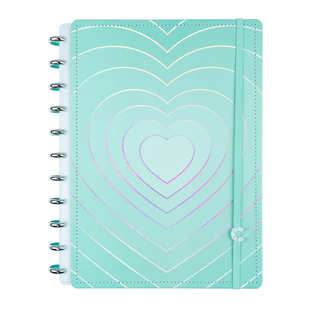 Caderno Inteligente 1/4 A5 Pequeno Espiral Com 80 Folhas - Turquoise Love Caderno Inteligente 1/4 A5 Pequeno Espiral Com 80 Folhas - Turquoise Love
