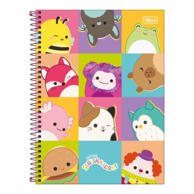Caderno Espiral Capa Dura Universitário 80 Folhas Squishmallows – Estampas Sortidas