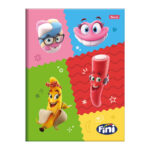 Caderno 1/4 Pequeno Brochura Costurado Sem Mola Capa Dura 80 Folhas Fini - Estampas Sortidas