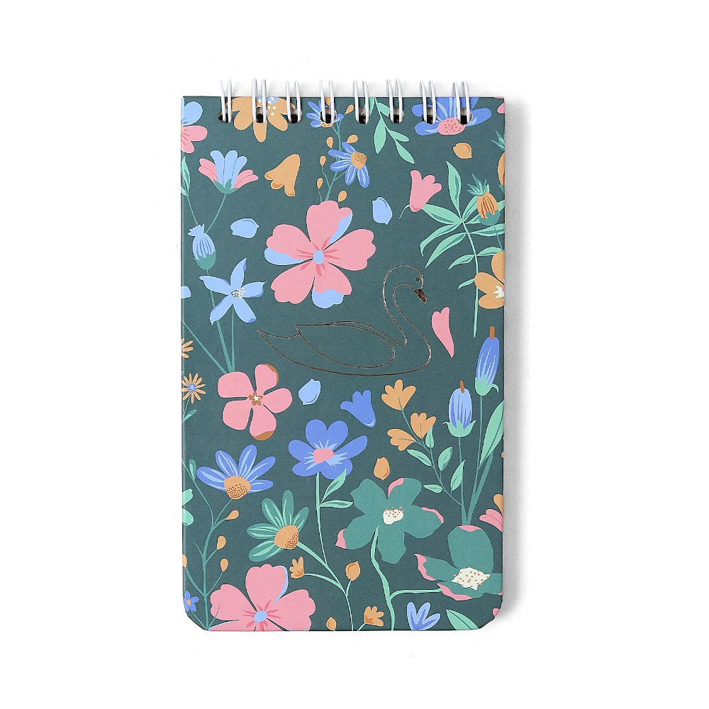 Bloco Espiral Wire-O Pautado - Lagoa - Cisne Floral Verde Bloco Espiral Wire-O Pautado - Lagoa - Cisne Floral Verde