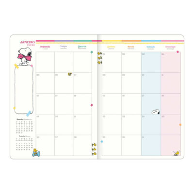 Planner Grampeado M7 Snoopy 2026 – Cores Sortidas