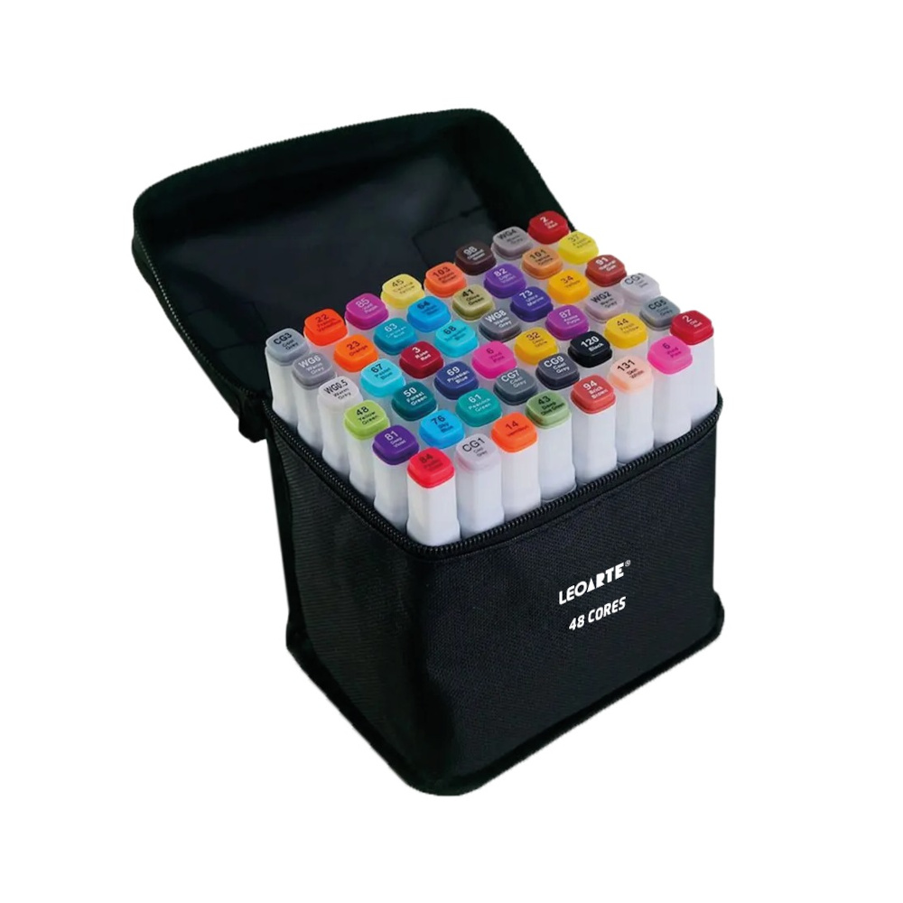 Marcador Artístico Tip Dual Com 48 Cores Marcador Artístico Tip Dual Com 48 Cores
