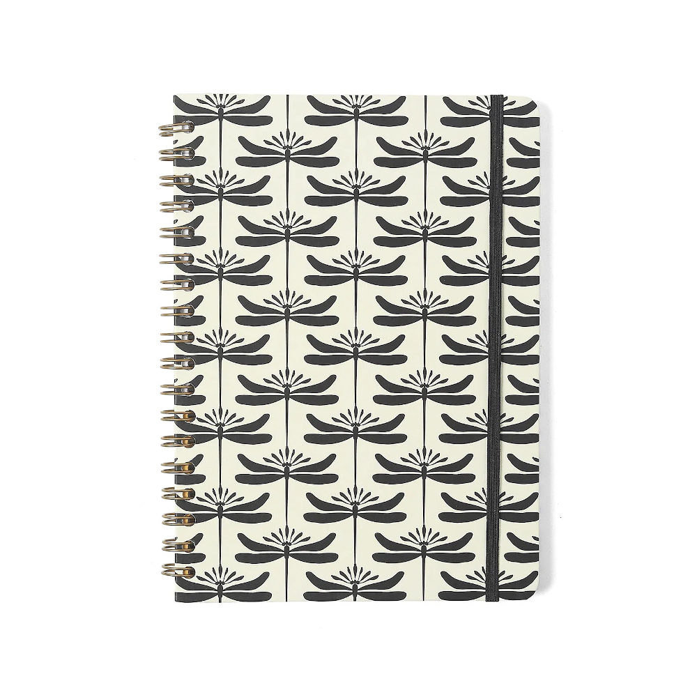 Caderno Colegial Médio Espiral 80 Folhas Capa Dura Pautado - Libélulas - Off White Caderno Colegial Médio Espiral 80 Folhas Capa Dura Pautado - Libélulas - Off White