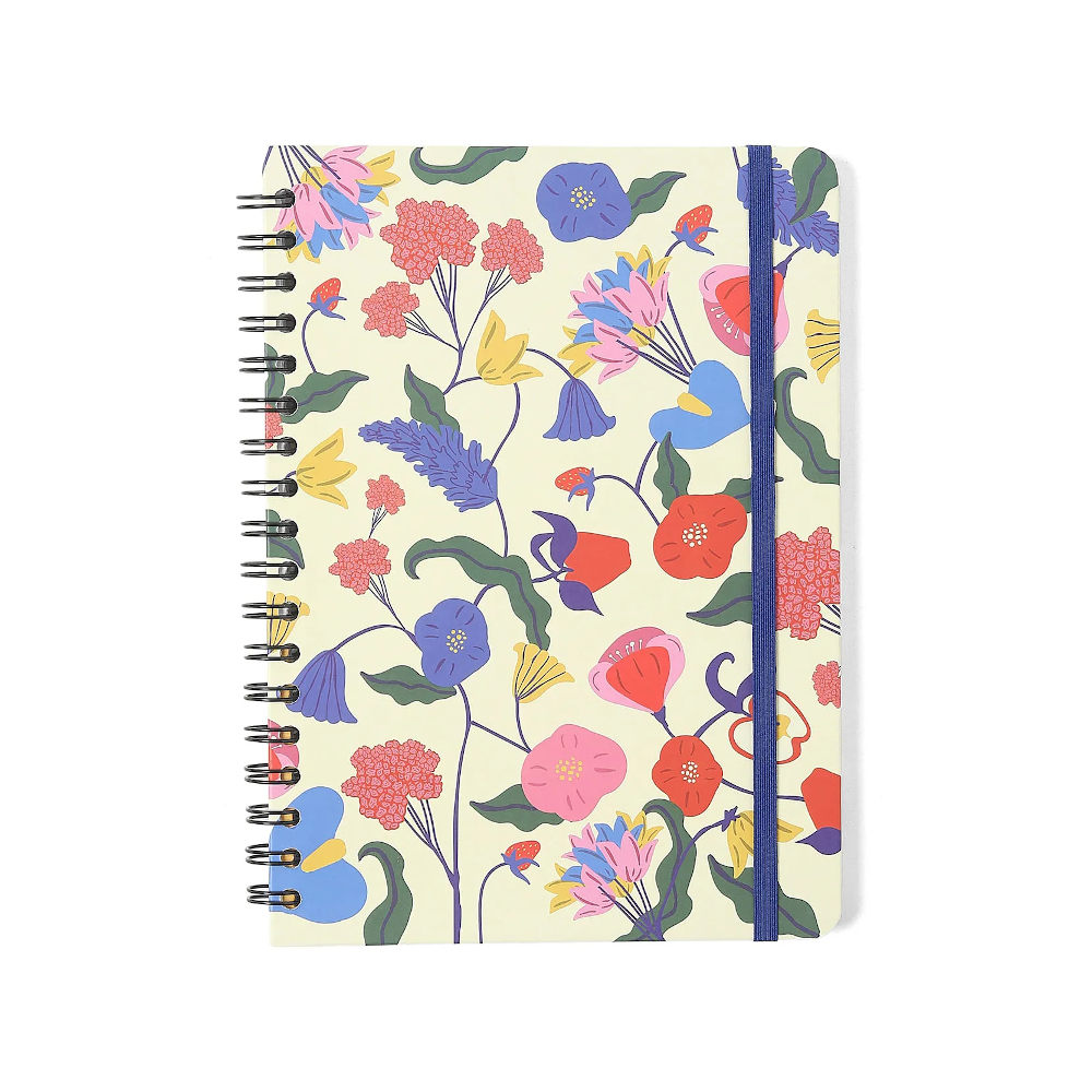 Caderno Colegial Médio Espiral 80 Folhas Capa Dura Pautado - Doce Florada - Off White Caderno Colegial Médio Espiral 80 Folhas Capa Dura Pautado - Doce Florada - Off White