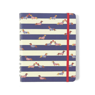 Caderno Organizador Espiral Duo Pautado & Pontado A5 - Praia - Cachorros