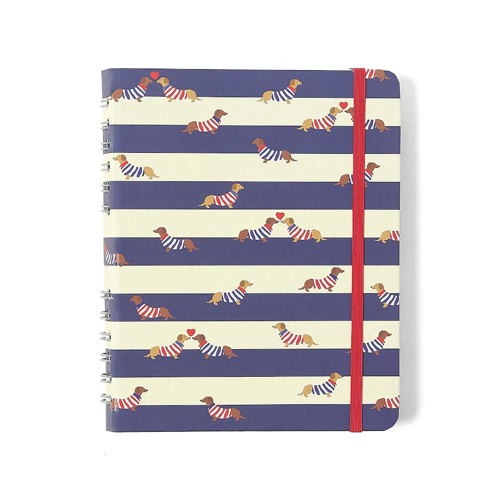Caderno Organizador Espiral Duo Pautado & Pontado A5 - Praia - Cachorros Caderno Organizador Espiral Duo Pautado & Pontado A5 - Praia - Cachorros