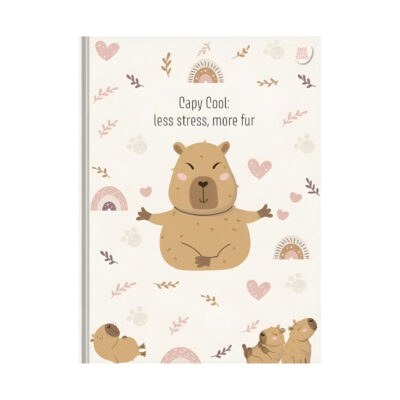 Caderno Brochura Costurado Sem Mola Colegial Médio Capa Dura 160 Folhas Capycuties - Estampas Sortid