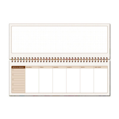 Planner Espiral Organizador Semanal – Floral Kraft