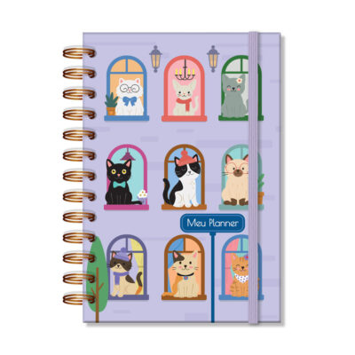 Planner Espiral Permanente - Gato Na Janela