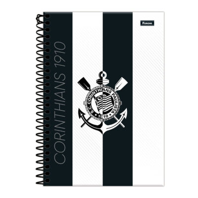 Caderno 1/4 Pequeno Espiral Capa Dura 80 Folhas Corinthians - Estampas Sortidas