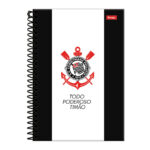 Caderno 1/4 Pequeno Espiral Capa Dura 80 Folhas Corinthians - Estampas Sortidas