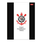 Caderno 1/4 Pequeno Brochura Costurado Sem Mola Capa Dura 80 Folhas Corinthians - Estampas Sortidas
