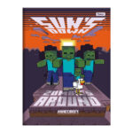 Caderno 1/4 Pequeno Brochura Costurado Sem Mola Capa Dura 80 Folhas Minecraft - Estampas Sortidas