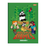 Caderno 1/4 Pequeno Brochura Costurado Sem Mola Capa Dura 80 Folhas Minecraft - Estampas Sortidas