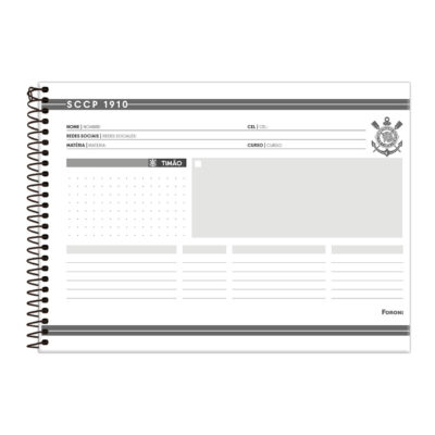 Caderno De Desenho/Cartografia Espiral 80 Folhas Corinthians – Estampas Sortidas
