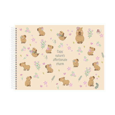 Caderno Desenho E Cartografia Espiral 60 Folhas Capa Dura Capycutie - Estampas Sortidas