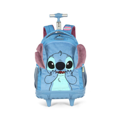 Mochila Com Rodinhas Stitch Plush - Azul Mochila Com Rodinhas Stitch Plush - Azul
