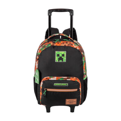Mochila Com Rodinhas Minecraft X Outdoors - Preto/Colorido