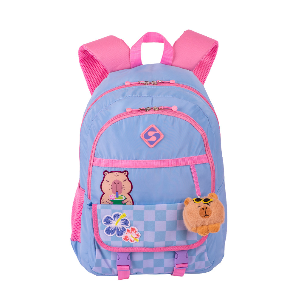 Mochila Lover Capivara - Azul/Rosa Mochila Lover Capivara - Azul/Rosa