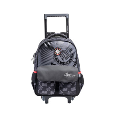 Mochila Com Rodinhas Corinthians - Preto/Cinza