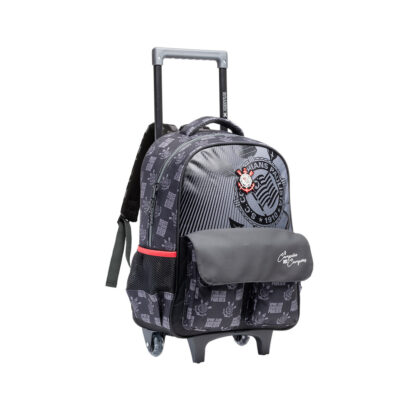 Mochila Com Rodinhas Corinthians – Preto/Cinza