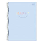 Caderno Espiral Universitário Grande Capa Dura 80 Folhas Happy - Cores Sortidas