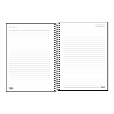 Caderno Espiral Universitário Grande Capa Plástica 160 Folhas 10 Matérias Neon – Preto