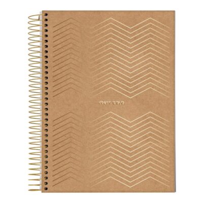 Caderno Espiral Universitário Grande Capa Dura 80 Folhas Kraft Gold – Estampas Sortidas