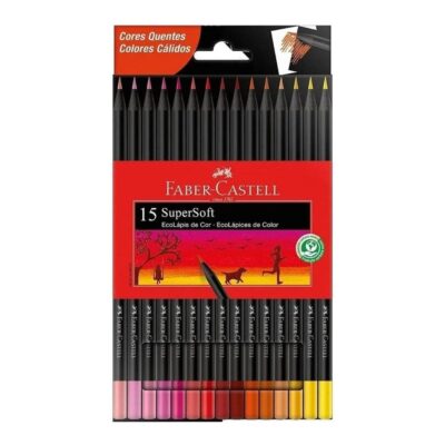 Lápis De Cor Supersoft Com 15 Unidades Cores Quentes Lápis De Cor Supersoft Com 15 Unidades Cores Quentes