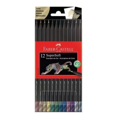 Lápis De Cor Ecolapis Com 12 Cores Metálicas Lápis De Cor Ecolapis Com 12 Cores Metálicas